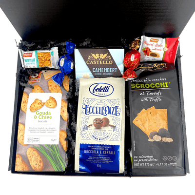 Winter Elegance Cheese & Chocolate Basket - Ideal Christmas Corporate Gift - Glitter Baskets - Christmas Baskets