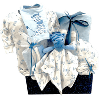 Zebra Dreams Baby Boy Gift Basket - Glitter Baskets -Baby Boy Gift Basket