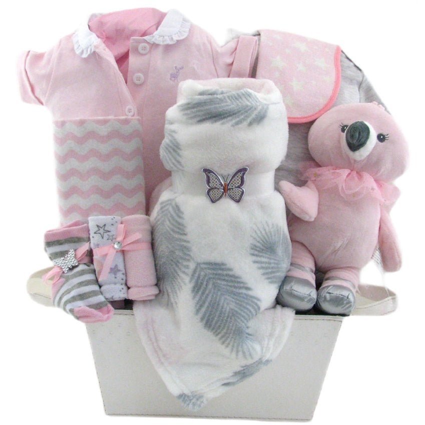 Baby Girl Flamingo - Glitter Gift Baskets