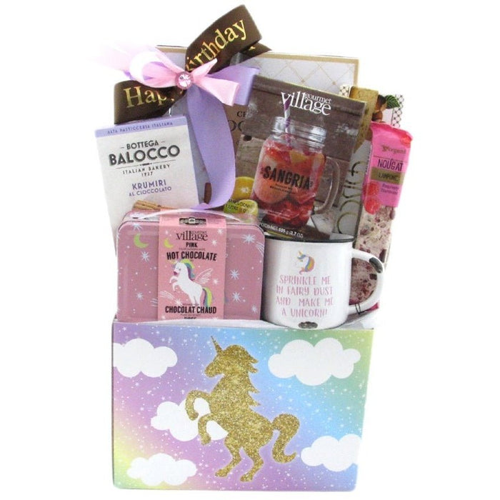 Unicorn Birthday Wishes - Glitter Gift Baskets