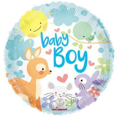 Adorable Animal Baby Boy Balloon 9 inch - Glitter Baskets - Balloon