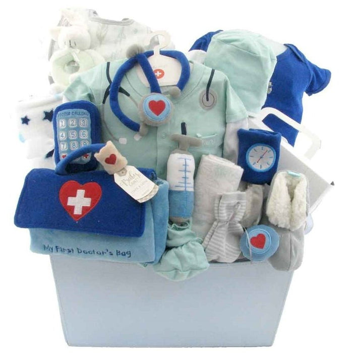 Baby Doctor MD Deluxe - Glitter Baskets - Baby Boy Gift Basket