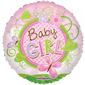 Baby Girl Butterfly Balloon - Glitter Gift Baskets