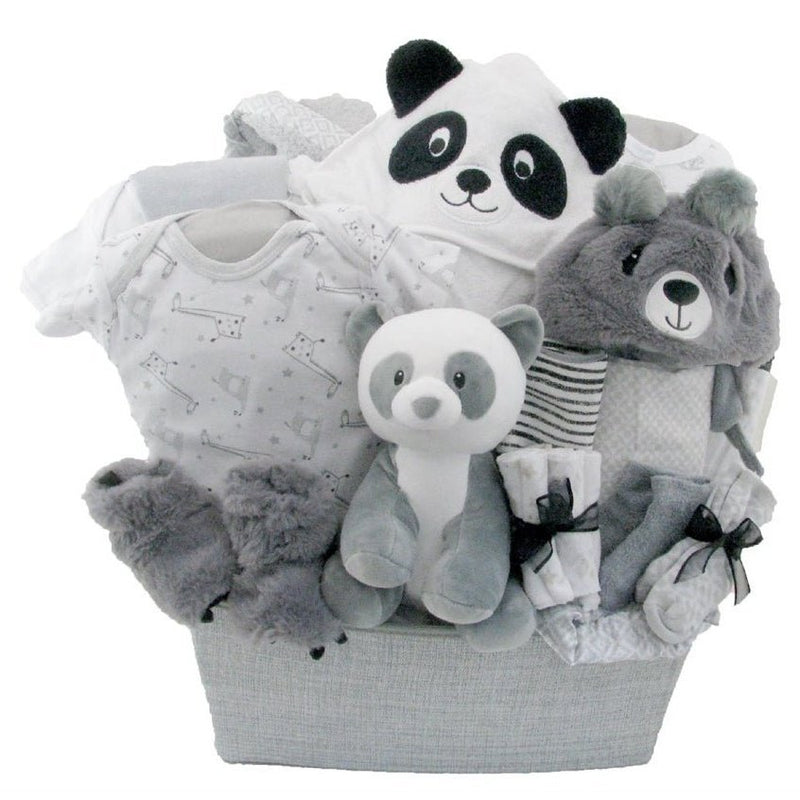 Baby Panda Deluxe - Glitter Baskets - Gender Neutral Baby Gift Basket