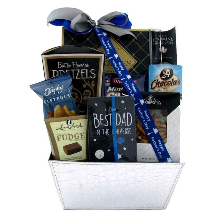 Best DAD in the Universe - Glitter Baskets - Fathers Day Gift Baskets