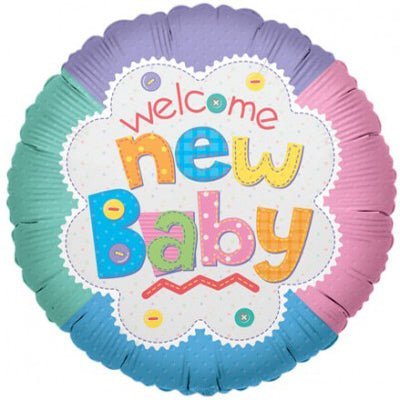 Bright Beginnings New Baby Balloon 9 inch - Glitter Baskets - Balloon