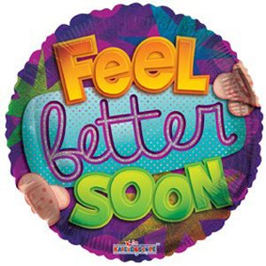Cheerful Thoughts Feel Better Balloons - Glitter Gift Baskets