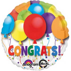 Colorful Congrats Celebration Balloon - Glitter Gift Baskets