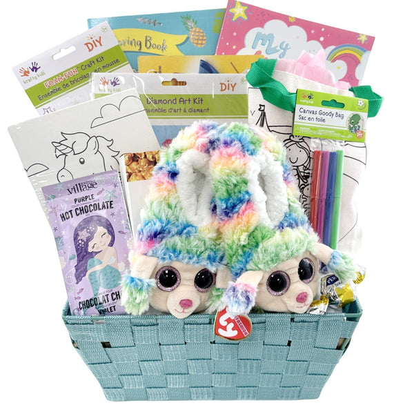 Colorful Poodle Activity Basket - Glitter Baskets - Kids Gift Basket