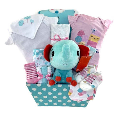 Cute as a Button - Glitter Baskets - Baby Girl Gift Basket