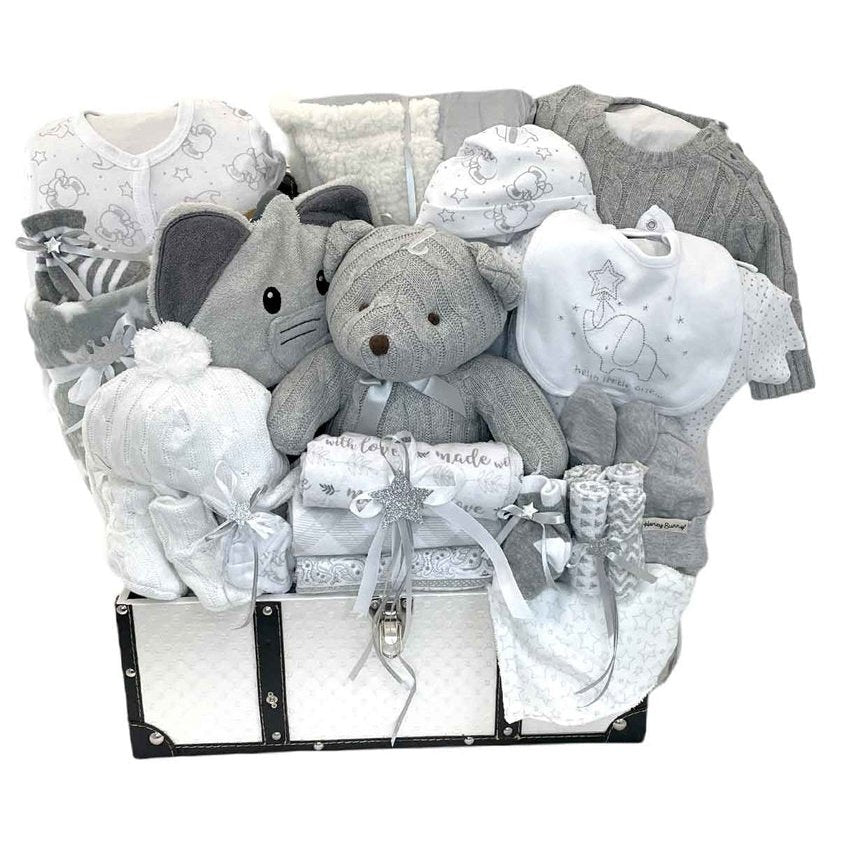 Deluxe Bundle of Joy Baby Basket - Glitter Baskets - Gender Neutral Baby Gift Basket