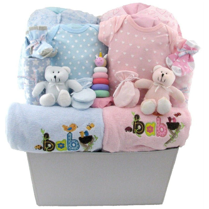 Double the Blessings - Glitter Baskets - Twins Gift Basket