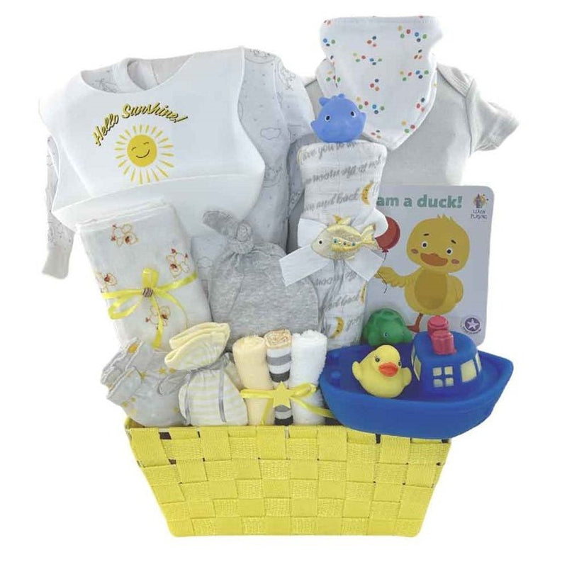 Ducky New Arrival - Glitter Baskets - Gender Neutral Baby Gift Basket