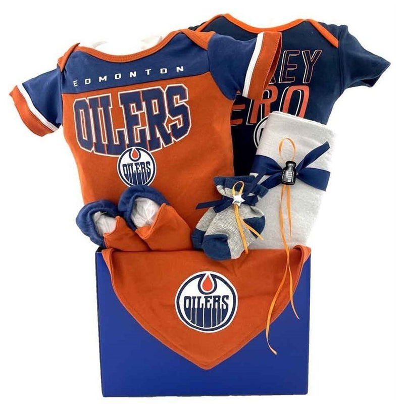 Edmonton Oilers Basket - Glitter Baskets - Baby Boy Gift Basket