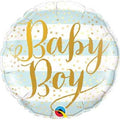 Elegant Blue and Gold Baby Boy Balloon 9 inch