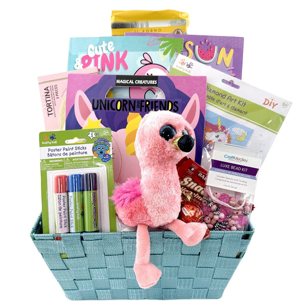 Gilda's Flamingo & Unicorn Extravaganza - Glitter Baskets - Kids Gift Basket