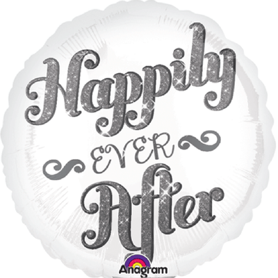 Happily Ever After Wedding Balloon 9 inch - Glitter Baskets - Balloon