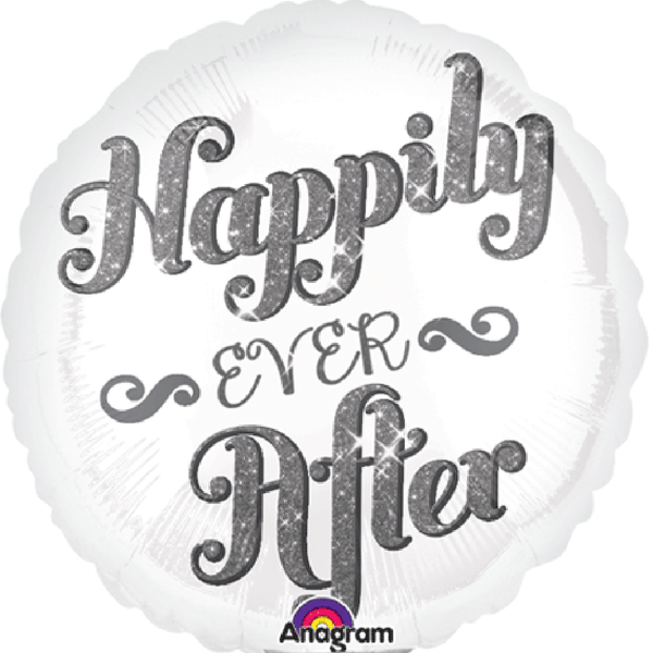 Happily Ever After Wedding Balloon 9 inch - Glitter Baskets - Balloon