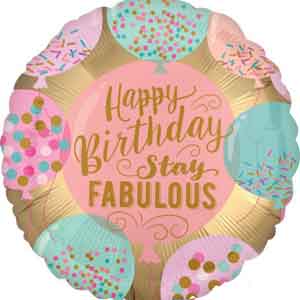 Happy Birthday Stay Fabulous Balloon - Glitter Gift Baskets