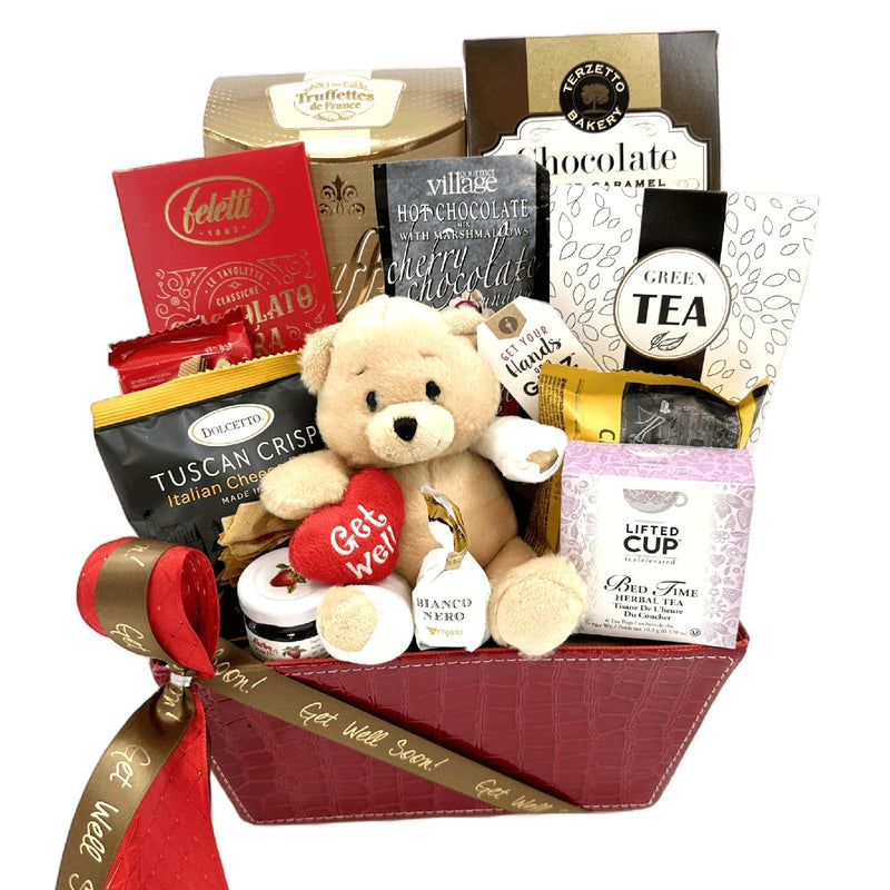 Heartfelt Wishes Luxury Get Well Gift - Glitter Baskets - Get Well Soon Basket