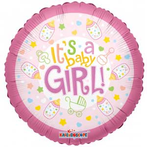 "It's a Baby Girl" Pink Balloon - Glitter Gift Baskets