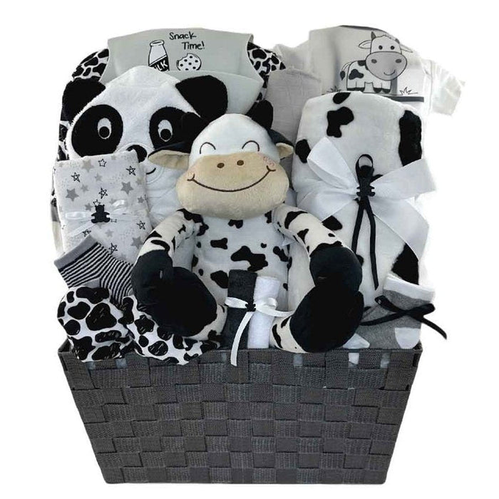 Lil Cow Basket - Glitter Baskets - Gender Neutral Baby Gift Basket