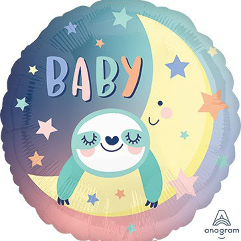 Modern Sloth Baby Balloons - Glitter Gift Baskets
