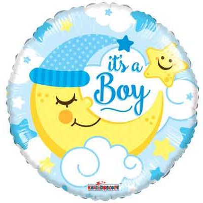 Moon Themed "It's a Boy" Balloon - Glitter Gift Baskets
