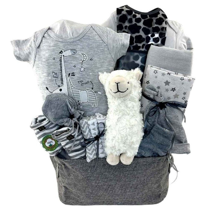 My Baby Llama - Glitter Baskets - Gender Neutral Baby Gift Basket