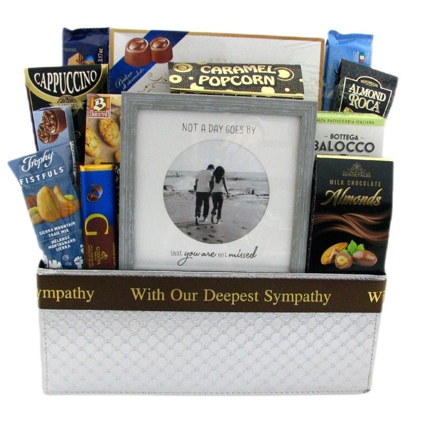 Not a day goes by that you are not missed - Glitter Baskets - Sympathy Gift Baskets