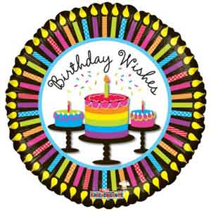 Radiant Rainbow Birthday Balloon - Glitter Gift Baskets
