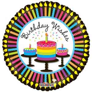 Radiant Rainbow Birthday Balloon 9 inch - Glitter Baskets - Balloon