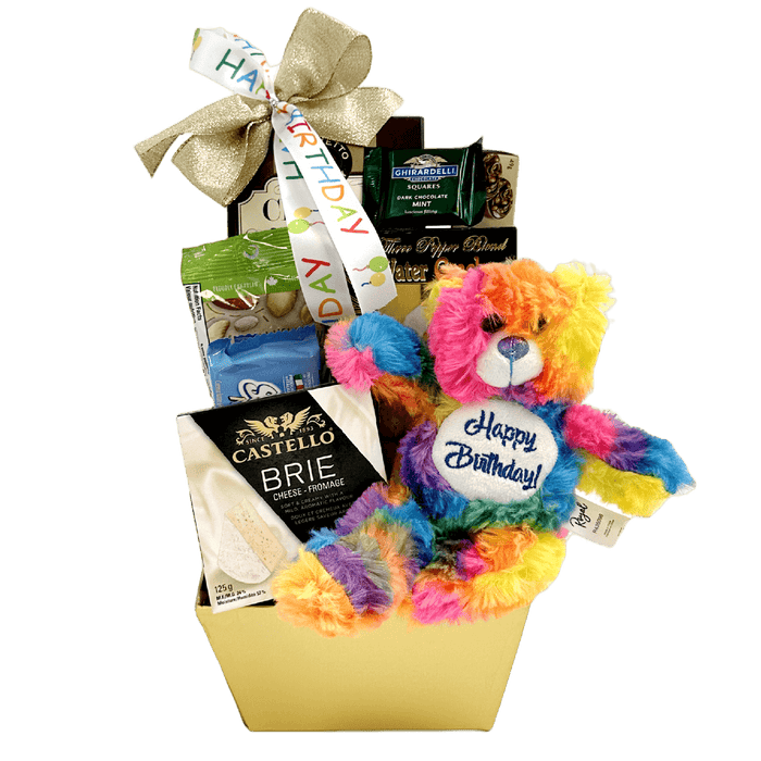 Rainbow Birthday Dreams Basket - Glitter Baskets - Birthday Gift Baskets