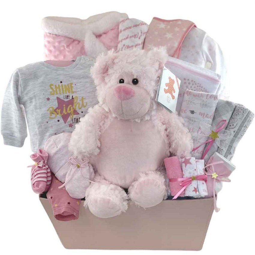 Shine Bright like a Star - Glitter Baskets - Baby Girl Gift Basket