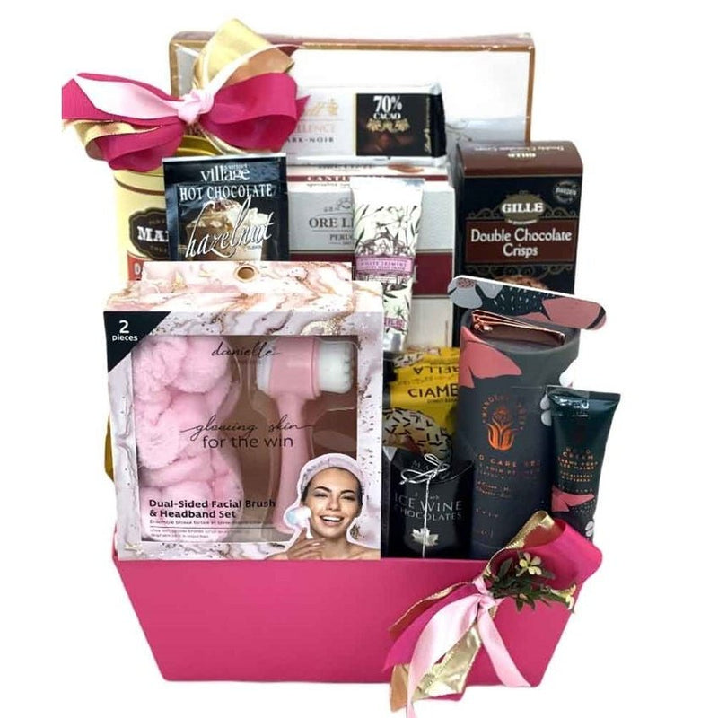 Spa and Chocolate Delight - Glitter Baskets - Spa Gift Baskets