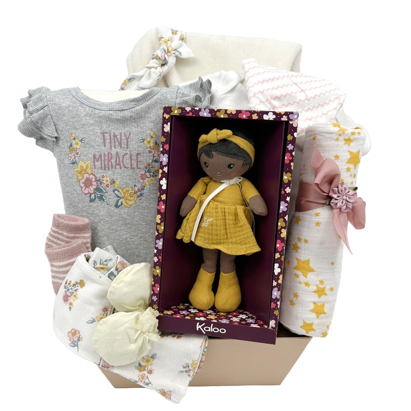 Sunshine Sweetheart Baby Girl Gift Basket - Glitter Baskets - Baby Girl Gift Basket