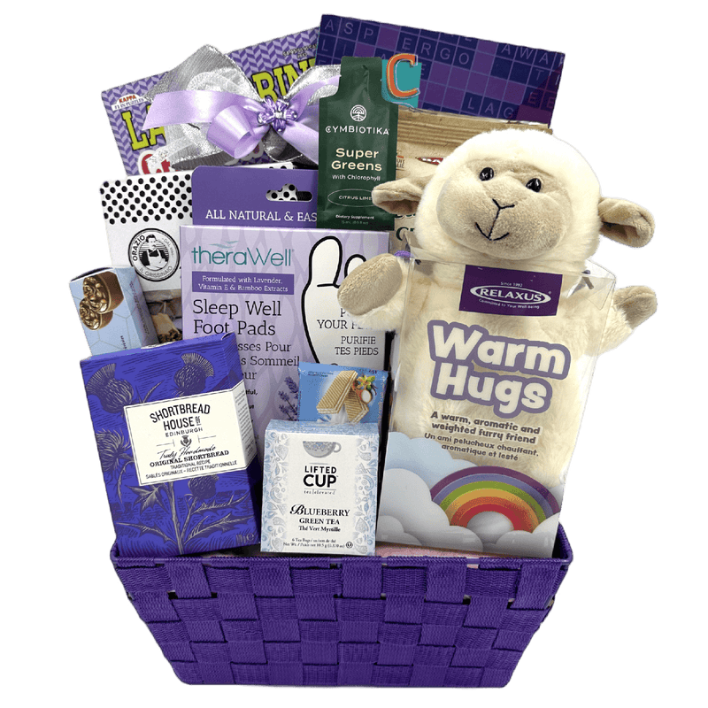 Sweet Dreams Lavender & Weighted Lambie Basket - Glitter Baskets - Get Well Soon Basket