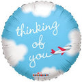 Thinking of You Clouds and Plane Balloon 9 inch