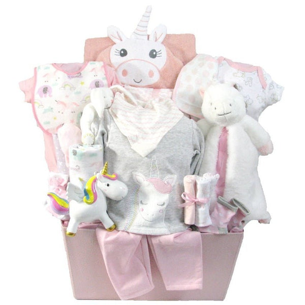 Unicorn Princess Arrival - Glitter Baskets - Baby Girl Gift Basket
