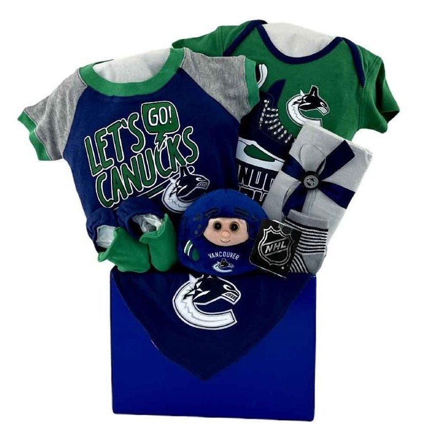 Vancouver Canucks Basket - Glitter Baskets - Baby Boy Gift Basket