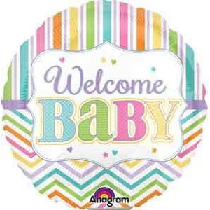 Welcome Baby Rainbow Balloon 9 inch - Glitter Baskets - 