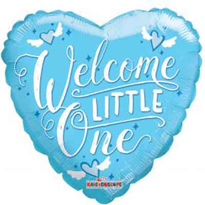 Welcome Little One Heart Balloon 9 inch - Glitter Baskets - 