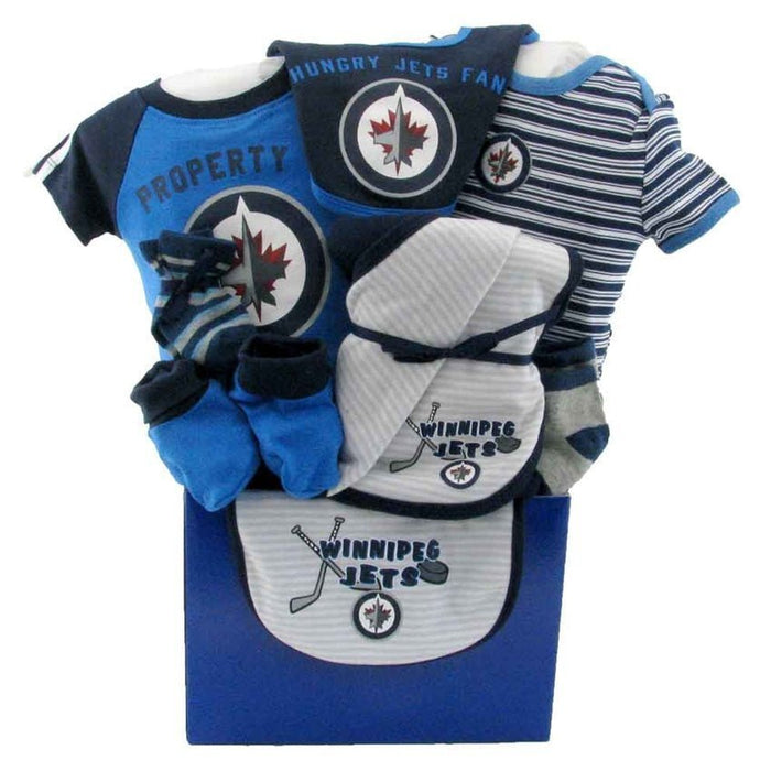 Winnipeg Jets Basket - Glitter Baskets - Baby Boy Gift Basket